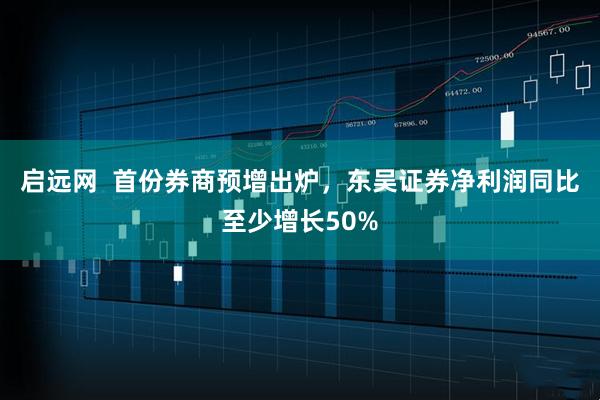 启远网  首份券商预增出炉，东吴证券净利润同比至少增长50%